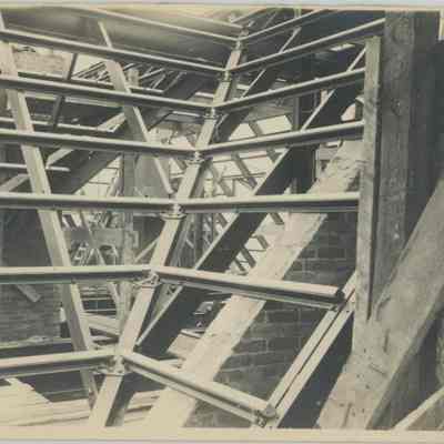 Steel frame of roof