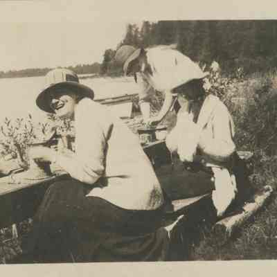 Women at lakeside