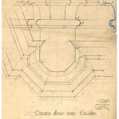 Drawing: Great Hall column cornice mould