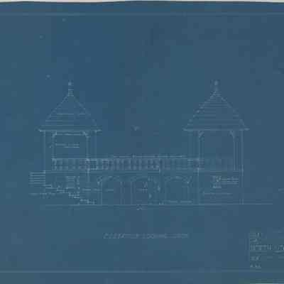 Blueprint: Tea House south elevation