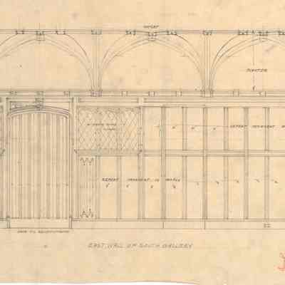Drawing: Linenfold Hallway east elevation