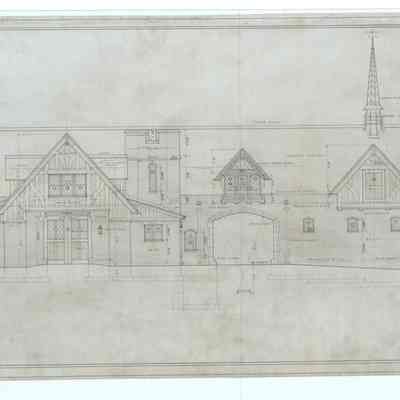 Drawing: Carriage House east elevation