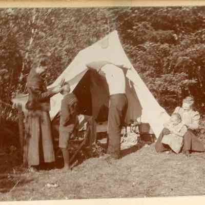 Family at a campsite