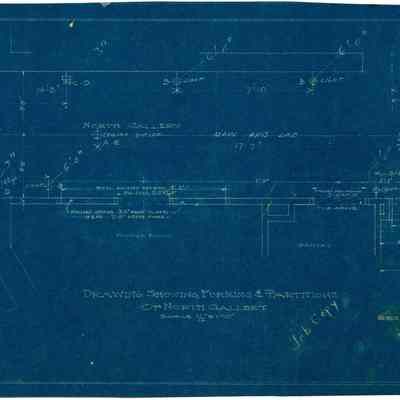 Blueprint: North Hallway first floor furring and partitions plan
