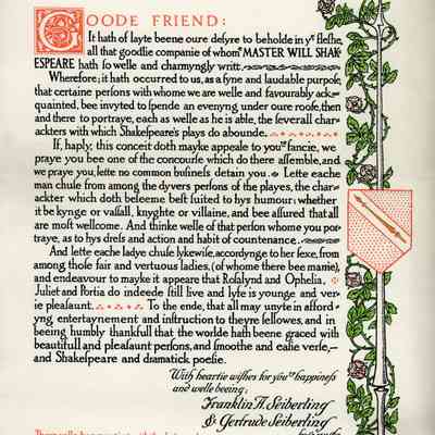 Shakespeare Ball Invitation