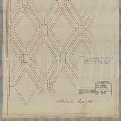 Drawing: Music Room leaded glass concept