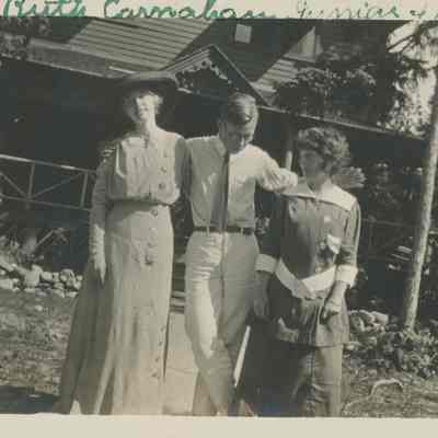 Three people at the Main Cabin of SunSands