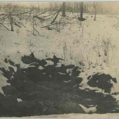 Snow Covered Creek on the Stan Hywet Grounds
