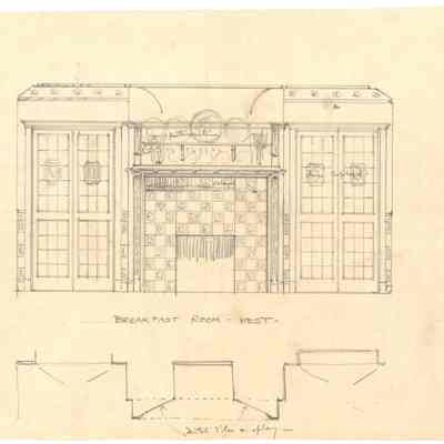 Drawing: Breakfast Room west and south concept elevation