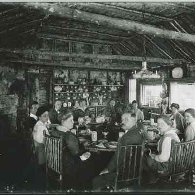 Group photo in the dining room at Cedar Lodge