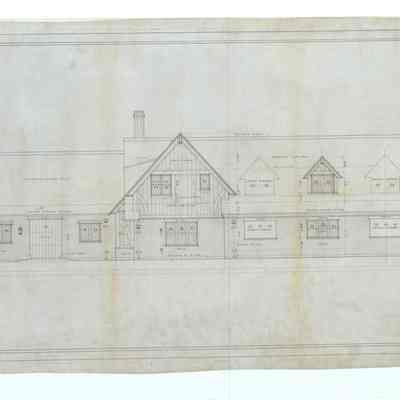 Drawing: Carriage House south elevation