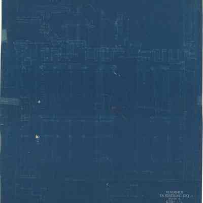 Blueprint: Library bay window and gable over it detail