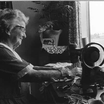 Woman with a sewing machine