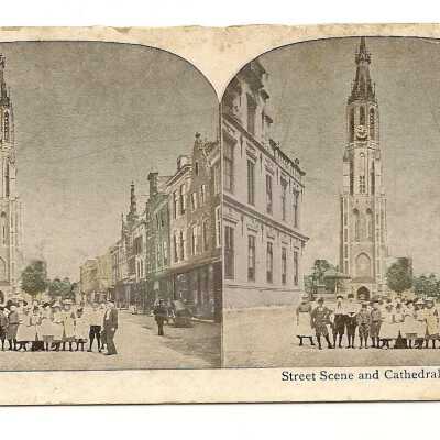 Street scene and Cathedral, Holland