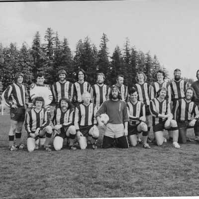 Soccer Team with Steve Gaddis, Ron Heckal, and Willie ?