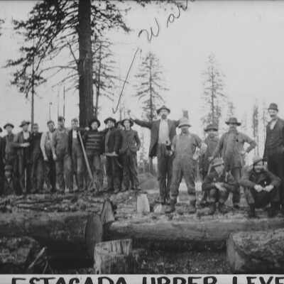 Estacada 1905 Warren Barr and other loggers clearing land