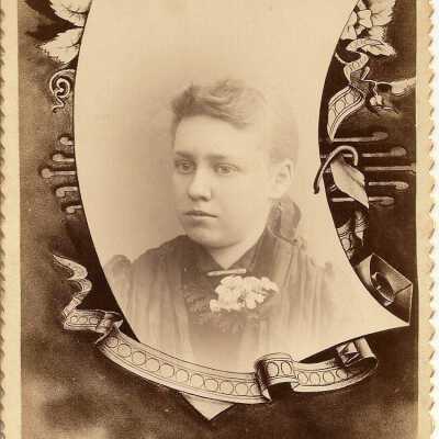Picture of woman on Scroll Background