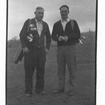 Lem Jenkins and Friend with Golf Clubs
