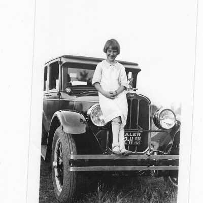 Young Lady on Car 1927