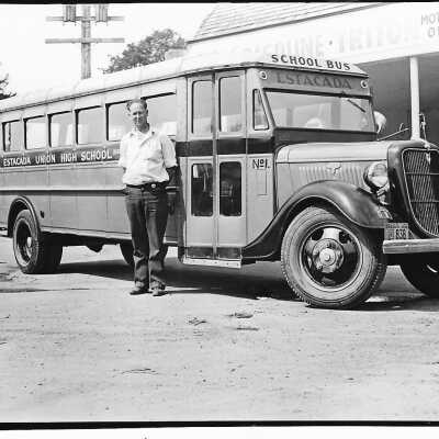 Bob Storey by School Bus