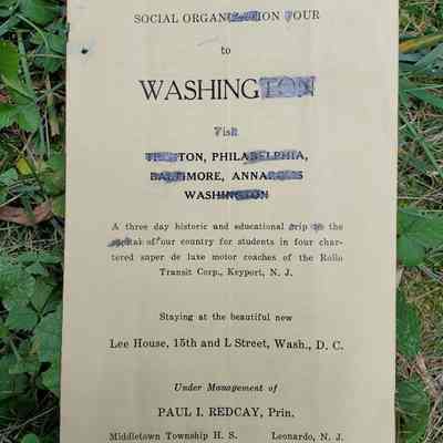Middletown Township High School 1932 Trip Itinerary