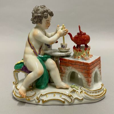 Putto with a Kettle on Stove Depicting Fire