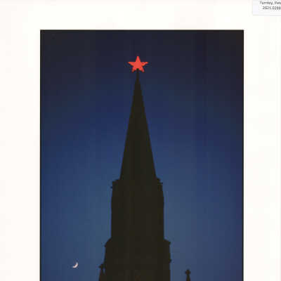 A red star atop a Kremlin tower marks the 70th anniversary of the Bolshevik Revolution, Moscow, Russia