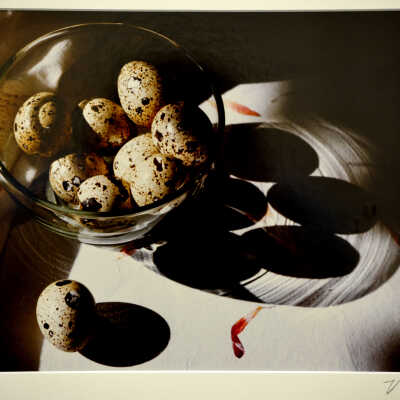 Large Quail Eggs in Bowl