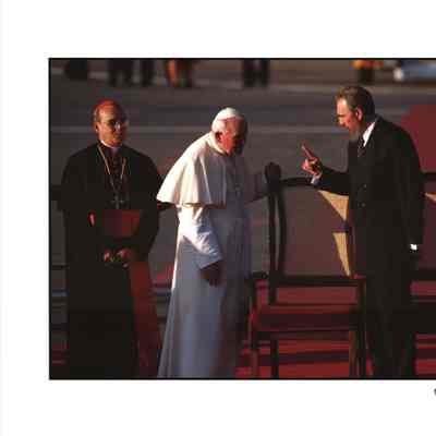 Pope John Paul II with Fidel Castro, Havana, Cuba