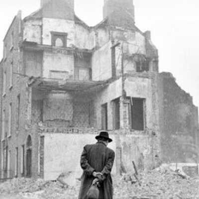 An Old Man Faces the Demolition, of a House, Dublin