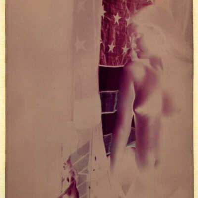 Untitled (nude with flag)