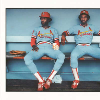 Tony Scott and Garry Templeton, Dodger Stadium, Los Angeles, CA.