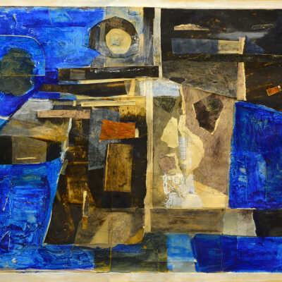 Blue Intaglio collage
