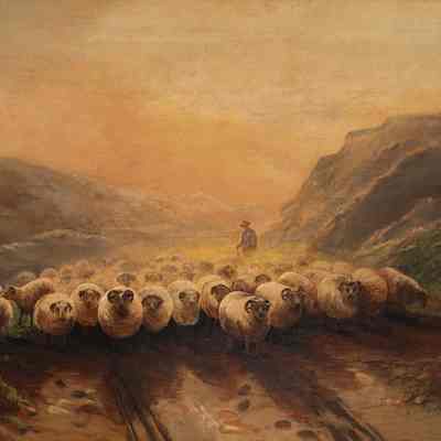 Untitled (landscape with sheep)