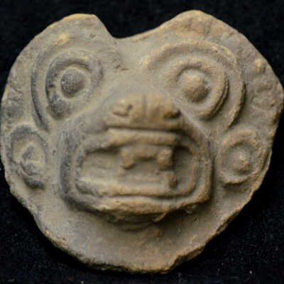 Molded Terracotta Animal Face