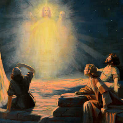 Transfiguration of Jesus Christ with three Disciples