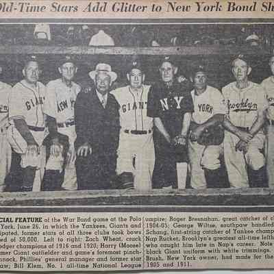 Old Time Stars War Bond Baseball Game