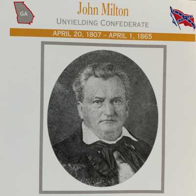 Collectable Card of Florida Govenor John Milton