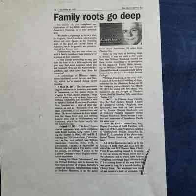 Family roots go deep