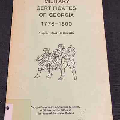 Military certificates of Georgia 1776 1800