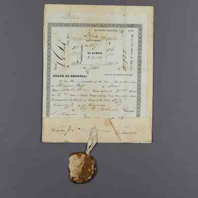 1843 Land Lottery Deed Number 187 Segment A