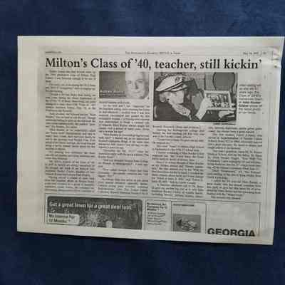 Milton's Class of '40, teacher, still kickin'