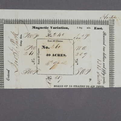 1843 Land Lottery Deed Number 260 Segment A