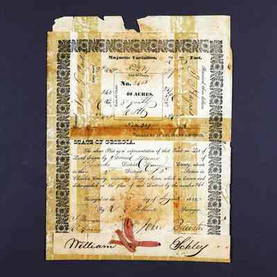 1836 Land Lottery Deed Number 246 Segment A
