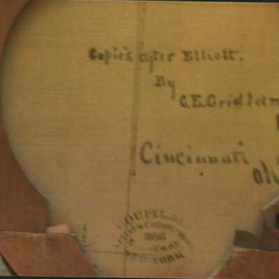 Picture of the reverse of the canvas before restoration