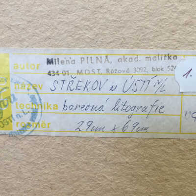 Milena Pilna - Strekov u Usti nad Labem  - back, gallery label