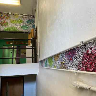 Microcosm mural in Shearer Art Building 2019