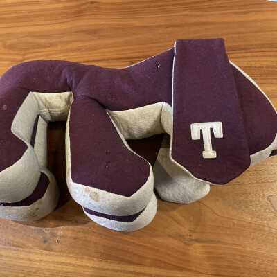 Felt Dog - marked WAA [Women's Athletic Association] on forehead