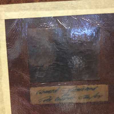 Jouett - Clay back reframe note Cleaned & Varnished by ?? Jan/64