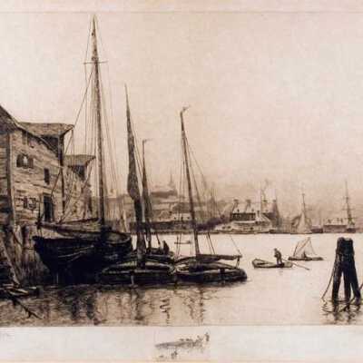Parrish - Harbour etching